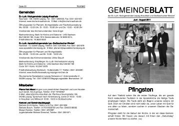 Gemeindeblatt von Juni 2011 - Apostelkirche Leipzig ...
