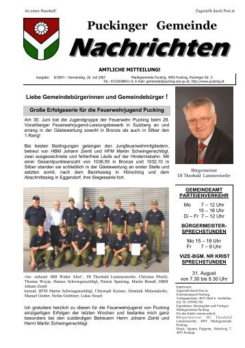 Gemeindenachrichten 8/2007 (0 bytes) - Gemeinde Pucking