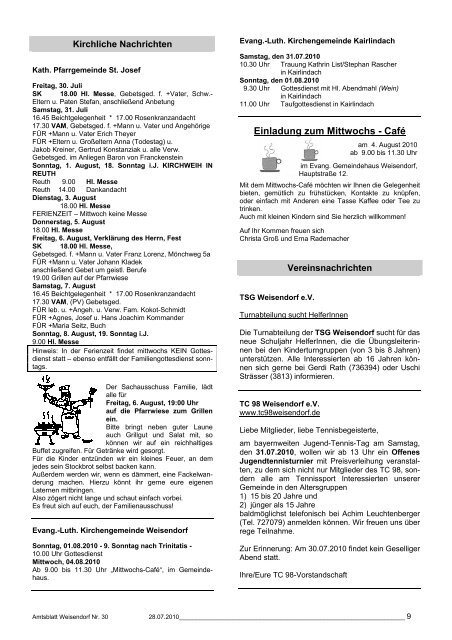 AMTSBLATT - Gemeinde Weisendorf