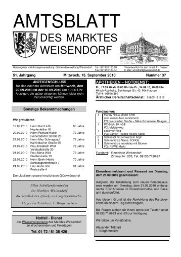 AMTSBLATT - Gemeinde Weisendorf