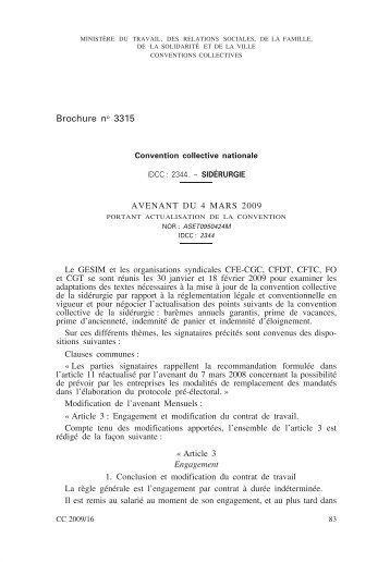 Brochure no 3315 AVENANT DU 4 MARS 2009 Le GESIM et les ...