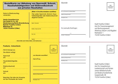 Abfallkalender 2012 - Frankfurter Dienstleistungsholding GmbH