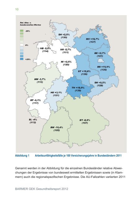 Gesundheitsreport 2012 t Thüringen - Arbeitgeber - Barmer GEK