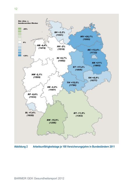 Gesundheitsreport 2012 t Thüringen - Arbeitgeber - Barmer GEK