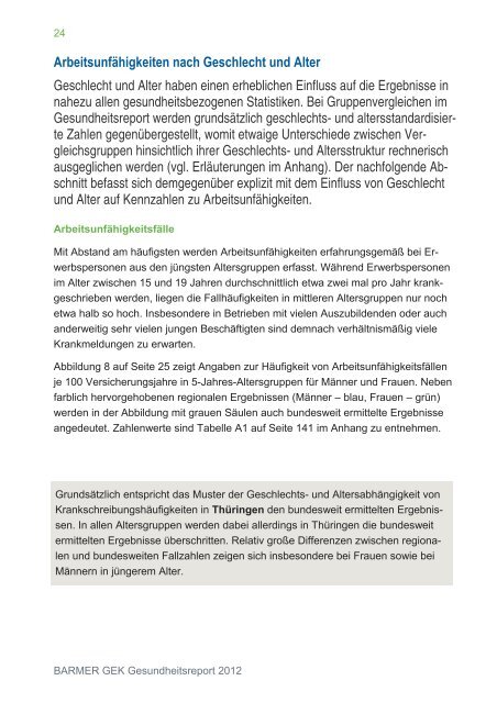 Gesundheitsreport 2012 t Thüringen - Arbeitgeber - Barmer GEK