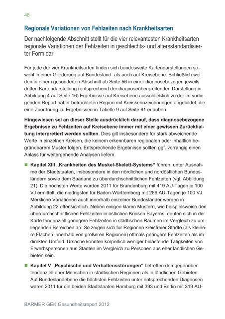 Gesundheitsreport 2012 t Thüringen - Arbeitgeber - Barmer GEK