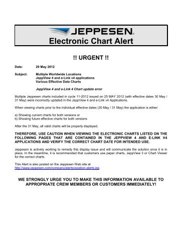 Electronic Chart Alert !! URGENT - Jeppesen