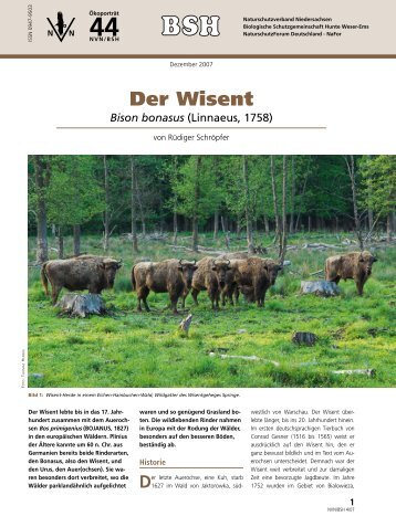 Der Wisent - Biologische Schutzgemeinschaft Hunte Weser-Ems eV ...