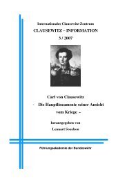 CLAUSEWITZ – INFORMATION 3 / 2007 Carl von Clausewitz - Die ...