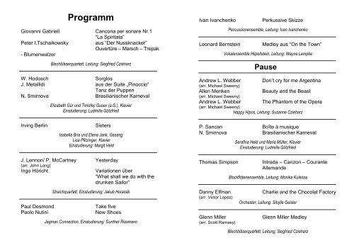 Programm Musikschule Hilpoltstein Ev