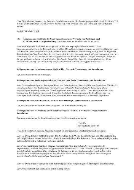 23. RS am 03.11.2011.pdf - Stadt Sangerhausen
