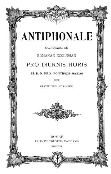 Antiphonale 1912 - SanctaMissa.org