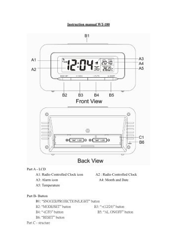 Instruction manual WT-180 Part A - LCD A1: Radio ... - Technoline