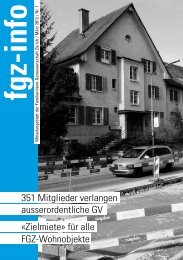 fgz-info - Familienheim-Genossenschaft Zürich