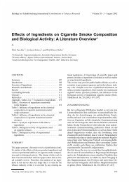 Effects of Ingredients on Cigarette Smoke Composition and ...