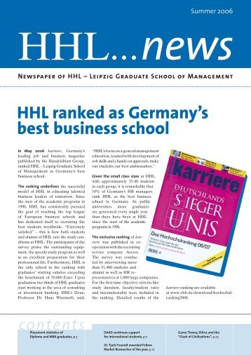 HHL ranked as Germany's best business school - HHL Leipzig ...