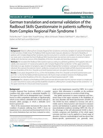 German translation and external validation of the ... - BioMed Central