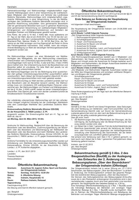 Ausgabe 06/2013 - Verbandsgemeinde Herxheim