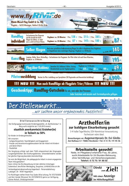 Ausgabe 06/2013 - Verbandsgemeinde Herxheim