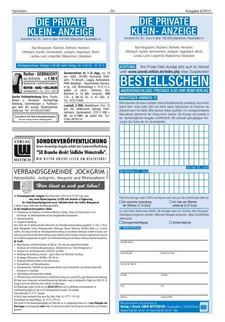 Ausgabe 06/2013 - Verbandsgemeinde Herxheim