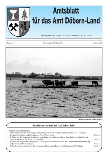 Ausgabe Nr. 05/2008 - Amt Döbern-Land