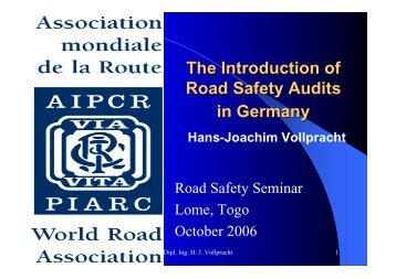 The Introduction of Road Safety Audits in Germany