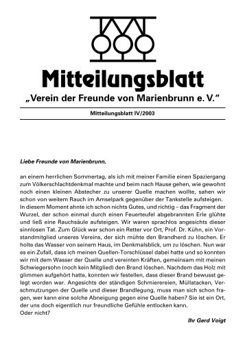 Mitteilungsblatt - Verein der Freunde von Marienbrunn