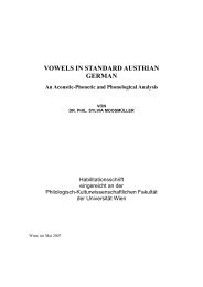 VOWELS IN STANDARD AUSTRIAN GERMAN - Acoustics ...