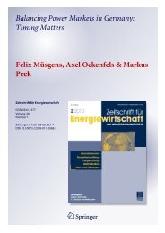 Balancing Power Markets in Germany: Timing Matters Felix ...