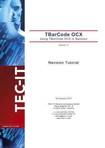 TBarCode OCX Navision Tutorial V11 - Tec-It