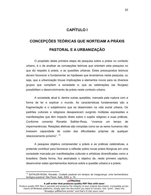 A LITURGIA NO CONTEXTO URBANO - Livros Grátis