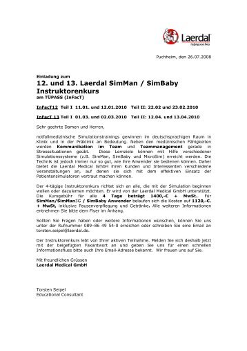 12. und 13. Laerdal SimMan / SimBaby Instruktorenkurs - bei Laerdal