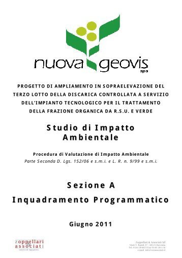 Sez.A Inquadramento Programmatico - Provincia di Bologna