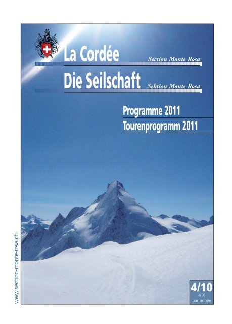 Cordée journal programme 2011 - Section Monte Rosa