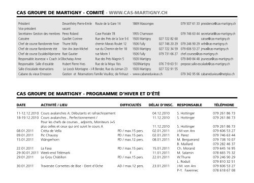 Cordée journal programme 2011 - Section Monte Rosa