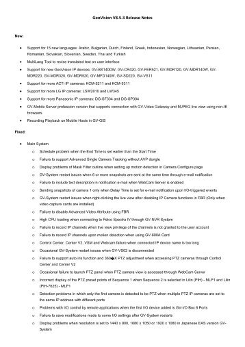 GeoVision V8.5.3 Release Notes - Ezcctv