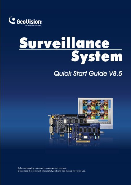 GeoVision V8.5 DVR Quick Guide (PDF) - Security Camera Systems