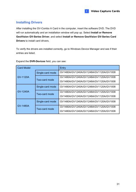 GeoVision V8.5 DVR Quick Guide (PDF) - Security Camera Systems