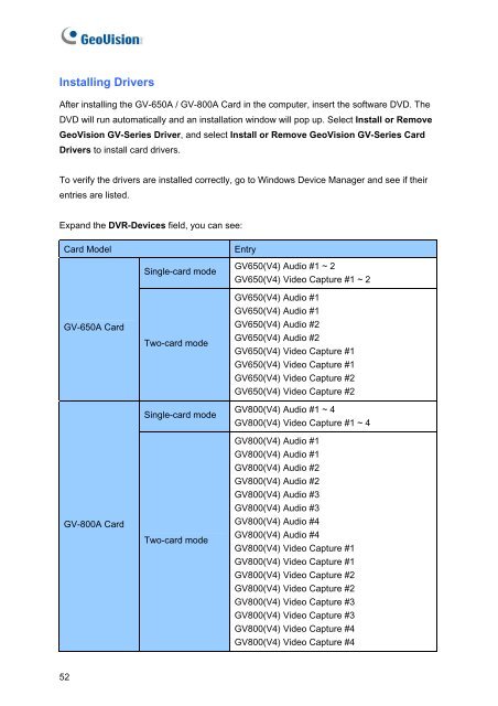 GeoVision V8.5 DVR Quick Guide (PDF) - Security Camera Systems