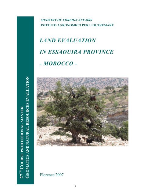 land evaluation in essaouira province - morocco - Istituto