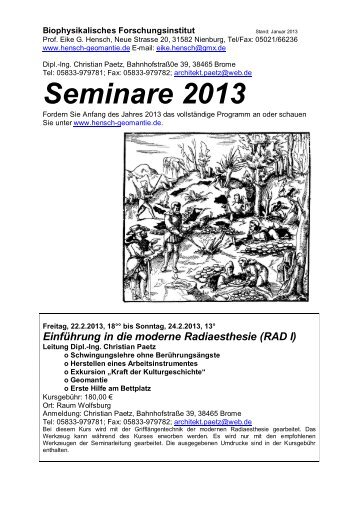 Seminar- und Vortragsprogramm als PDF - Verlag Eike Hensch