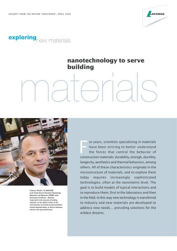 nanotechnology to serve building - Lafarge