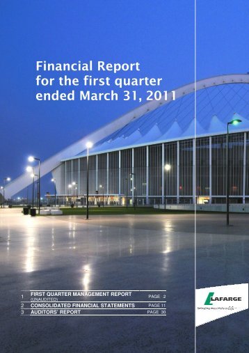 The financial report - Lafarge