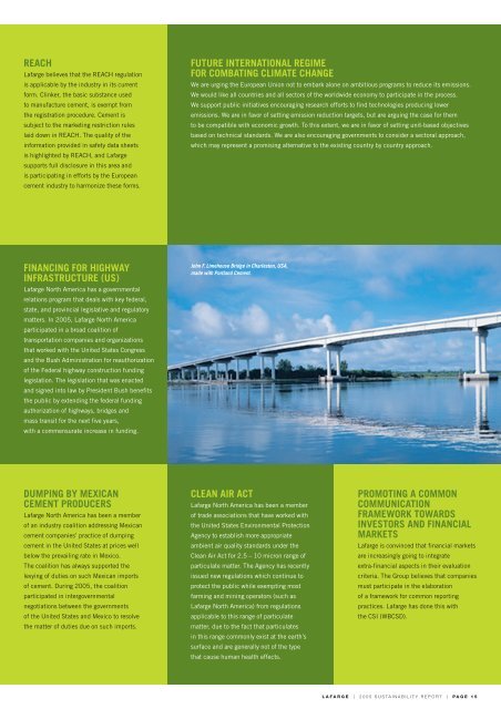 2005 Sustainability Report - Lafarge