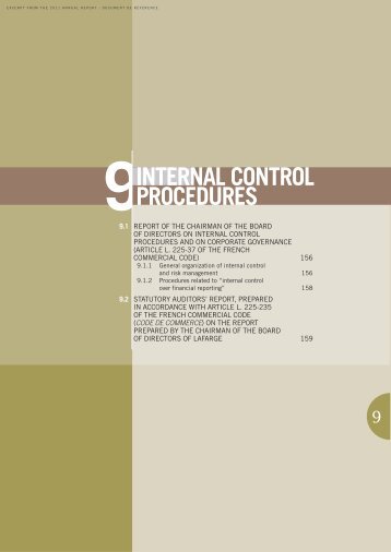 INTERNAL CONTROL PROCEDURES - Lafarge