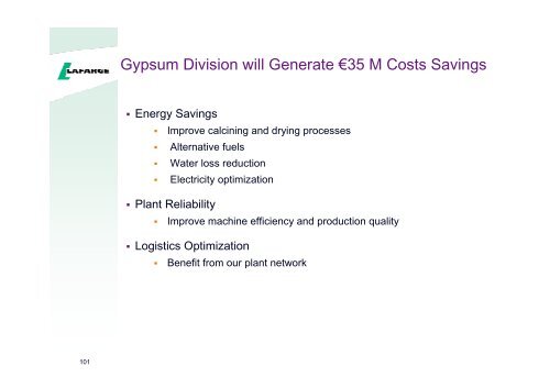 Presentation to the analysts and investors - Lafarge