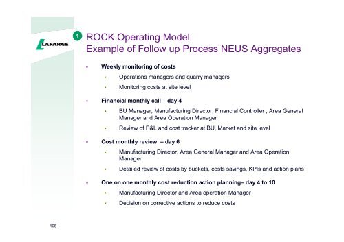 Presentation to the analysts and investors - Lafarge