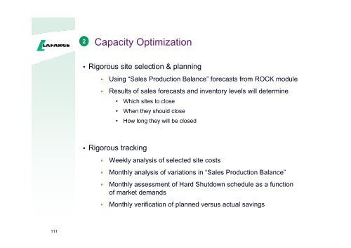 Presentation to the analysts and investors - Lafarge