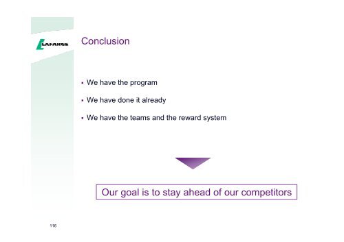 Presentation to the analysts and investors - Lafarge