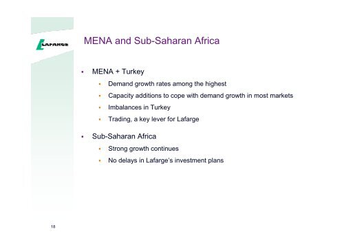 Presentation to the analysts and investors - Lafarge